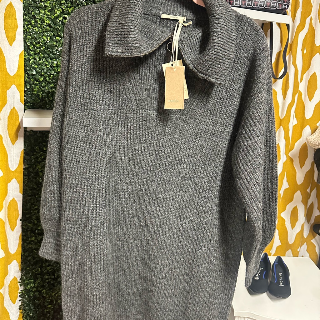 Sussan Dark Gray Cowl Neck Sweater
